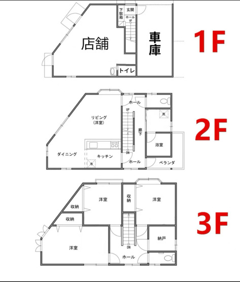 【間取り】 | 上青木６丁目フリースペース付中古戸建 | １階部分がフリースペースです！
倉庫として使う、店舗地利用する、賃貸として出すなど使い方は多彩です！