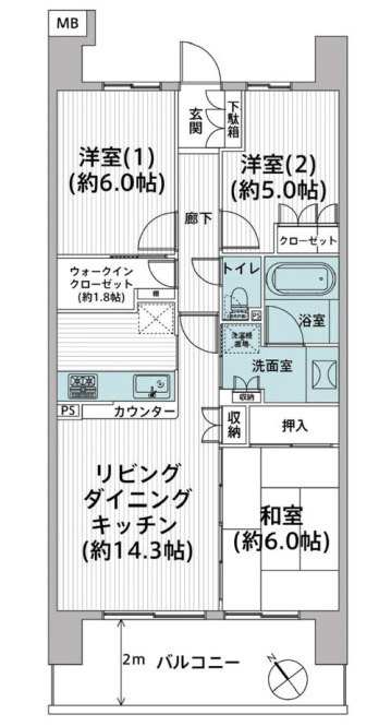 フォレストレジデンスの間取り|3LDK
