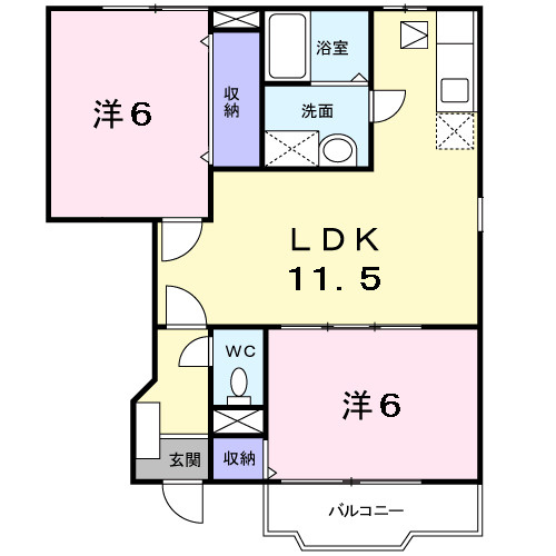 グリーンヒルⅢ番館の間取り