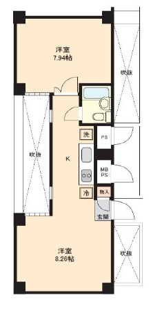 大阪市中央区南船場４丁目の賃貸マンションの間取り|グランンドメゾン西心斎橋　間取り