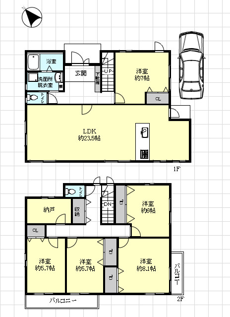 明石市魚住町金ヶ崎戸建の間取り