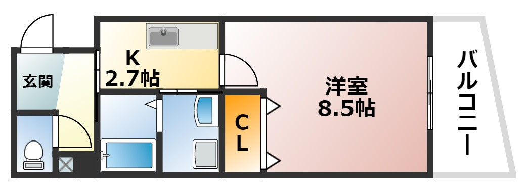 カレントスクエアの間取り|お風呂・トイレ・洗面台独立☆神戸市垂水区　カレントスクエア☆