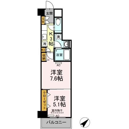 【間取り】 | Hill Flat Osaki