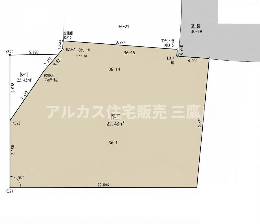 調布市深大寺北町1丁目 中央線 三鷹駅 売地の土地図