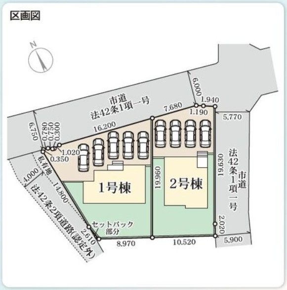 【いわき市錦町上中田／2号棟】　土地広々の閑静な住環境♪の区画図|【区画図です】
