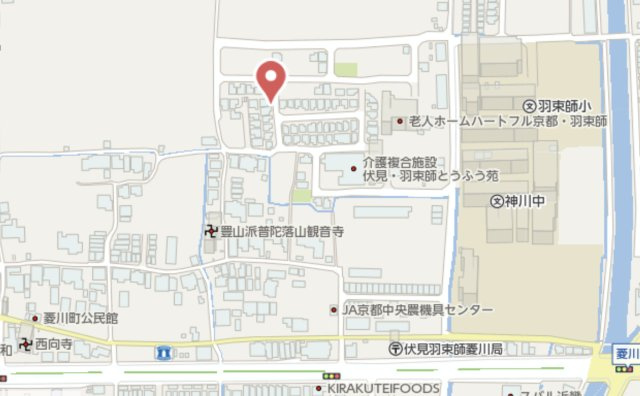 京都市伏見区羽束師菱川町　中古戸建の地図