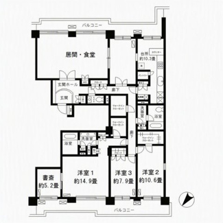【間取り】 | パークシティ本牧A棟