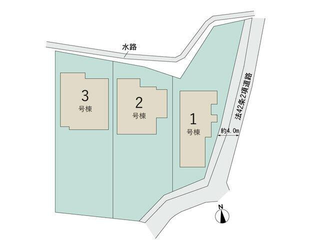 新築戸建て・仲介手数料無料）犬山市羽黒３期３棟・1号棟の区画図