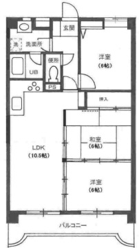 芦屋市清水町の賃貸マンションの間取り