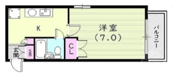 芦屋市浜町の賃貸マンションの間取り