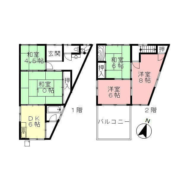 笠松町緑町129番地貸家の間取り
