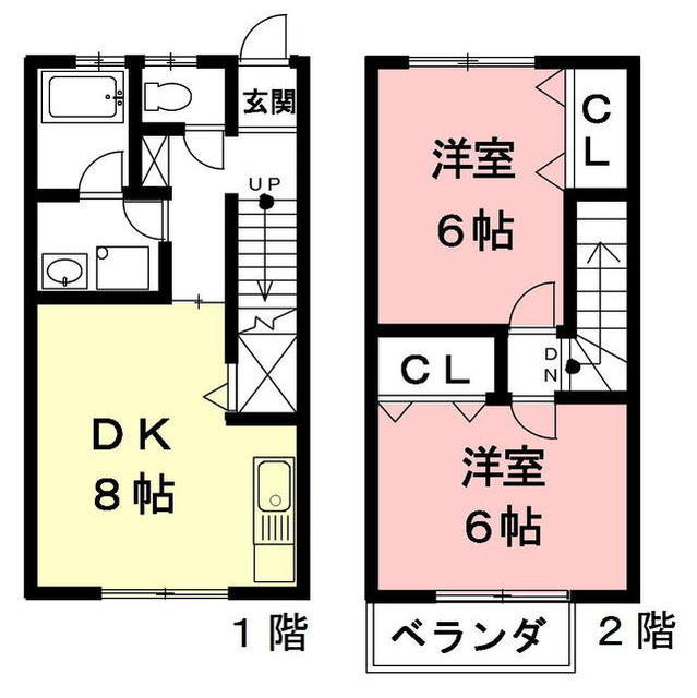 岐阜市清本町５丁目のアパートの間取り