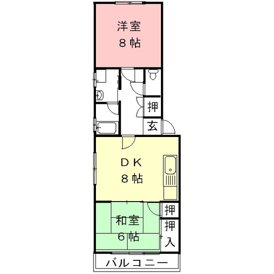 第２サンハイツ戸崎の間取り