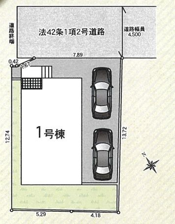 秦野市堀川新築戸建て　第5-1号棟の区画図|区画図「秦野市堀川新築戸建て　1号棟」
