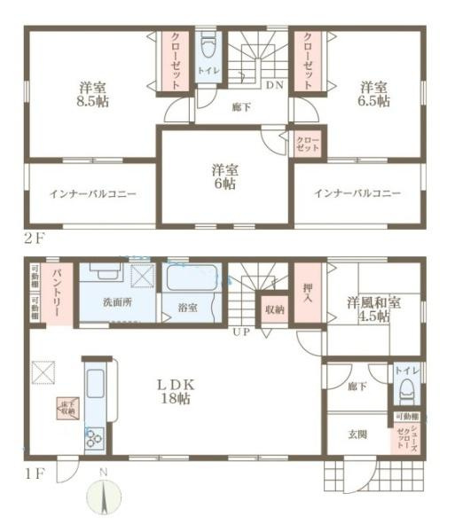 リーブルガーデン結崎 １号棟 ／新築一戸建の間取り