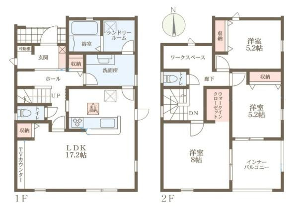 リーブルガーデン結崎 ２号棟 ／新築一戸建の間取り