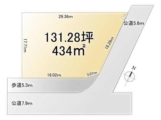 新潟市西区東青山１丁目の売地の土地図