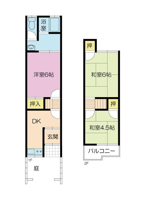 門真市向島町リノベ貸家の間取り