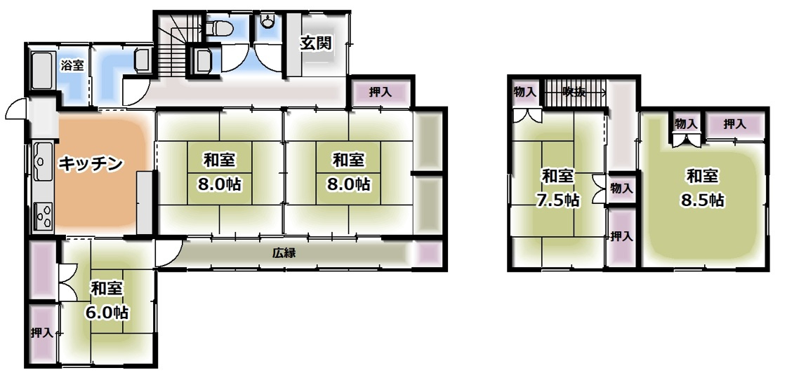 釜石市大字平田第一地割の間取り