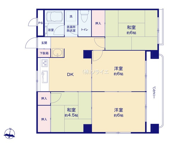 パークヒルズ東所沢　中古マンションの間取り