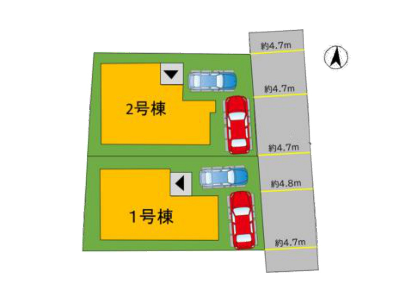福岡市城南区東油山4丁目第2-2棟（1号棟）の区画図|配置図（1号棟）