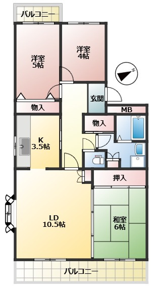 コーポレート東所沢　1号棟の間取り