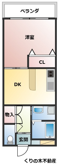 【間取り】 | トキワホームズ | 1DKのお部屋です（反転です）