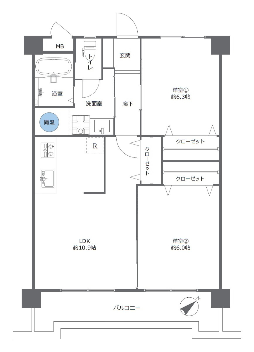 ロワールマンション西公園2の間取り|間取り
