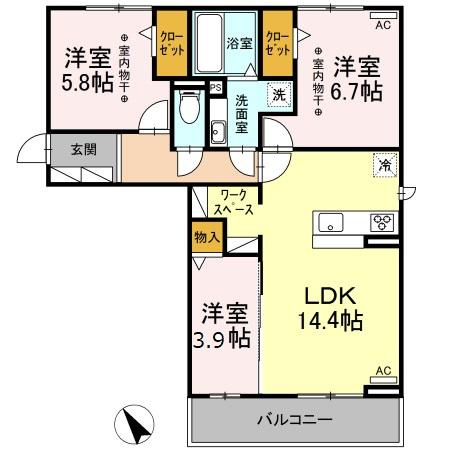 ルミエール Aの間取り