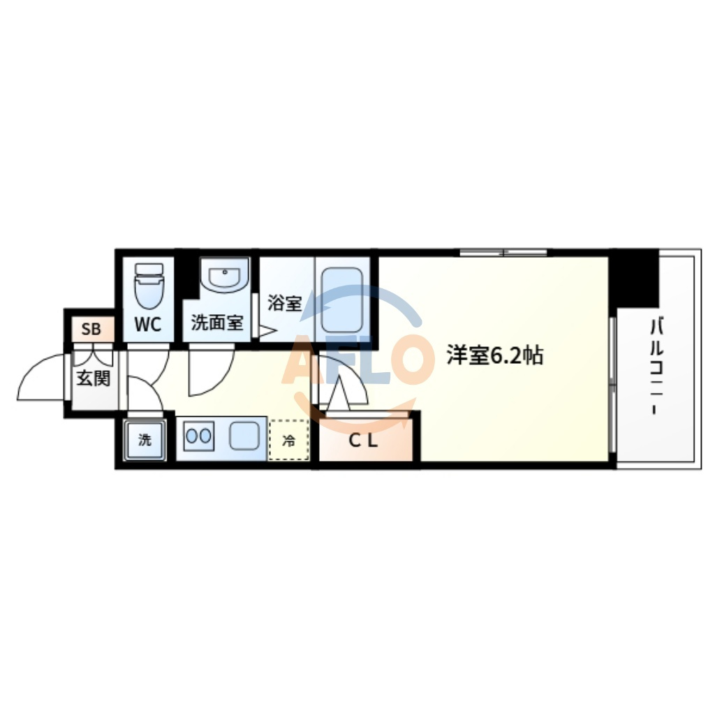 エスリード南森町の間取り|エスリード南森町　開放感のある間取り