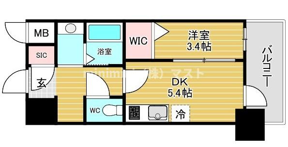 エステムコート難波WEST-SIDEⅨレデントの間取り