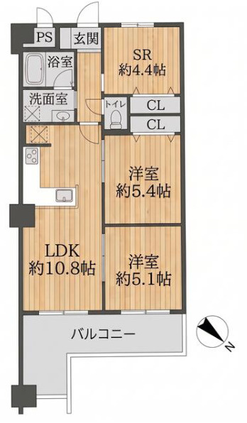 セントラルハイツ灘パートⅤの間取り|使い勝手の良いL型キッチン♪お料理も捗ります！