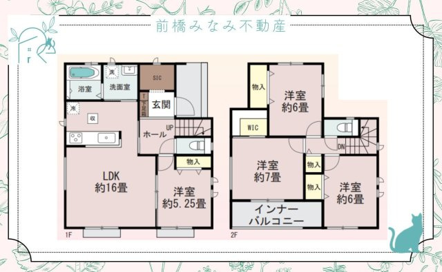 【新築】佐波郡玉村町上之手　C号棟(全３棟)　ハートフルタウン　新築建売分譲の間取り