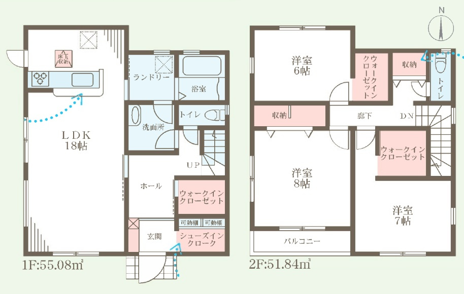 泉佐野市日根野　第8期　新築一戸建ての間取り|1号地