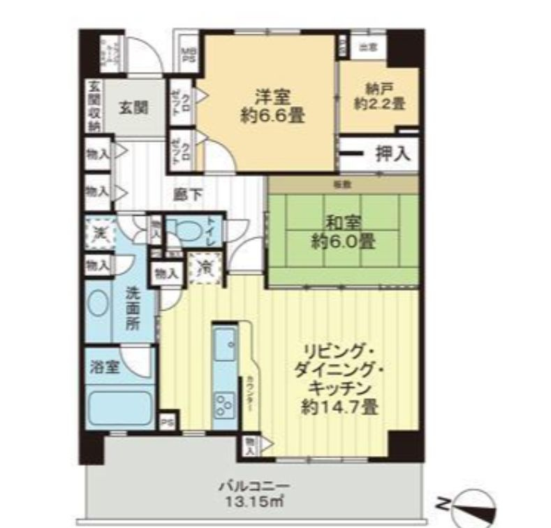 ライオンズマンション門前仲町古石場第2の間取り