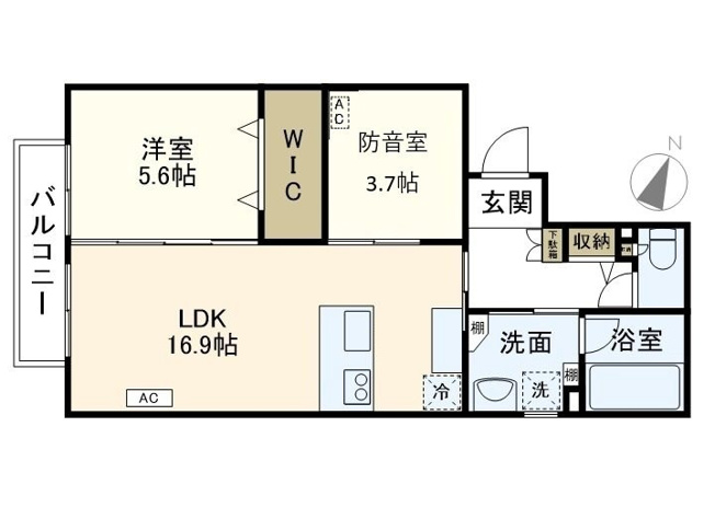 【間取り】 | 防音室完備！1SLDKの間取りです！