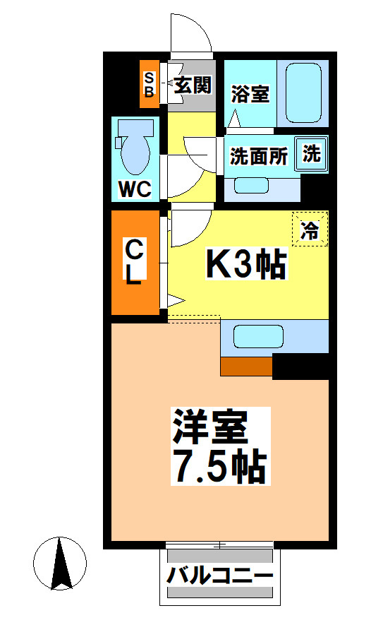 小金井市東町５丁目のアパートの間取り