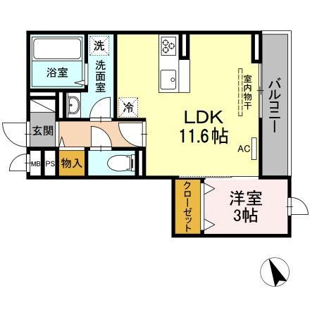 メテオール毛利町の間取り