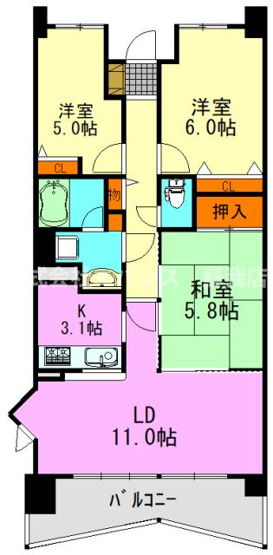 【間取り】 | ライオンズマンション千葉グランドタワー | 間取り