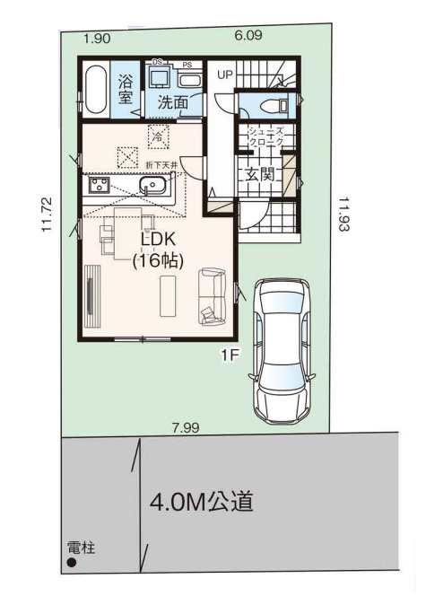 上尾市小泉　16期　新築一戸建て　グラファーレ　01の区画図|1号棟