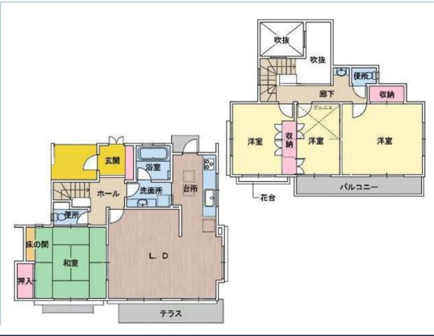 泉区西が岡1丁目 中古戸建 4680万円の間取り