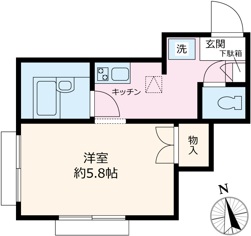 Oフラットの間取り