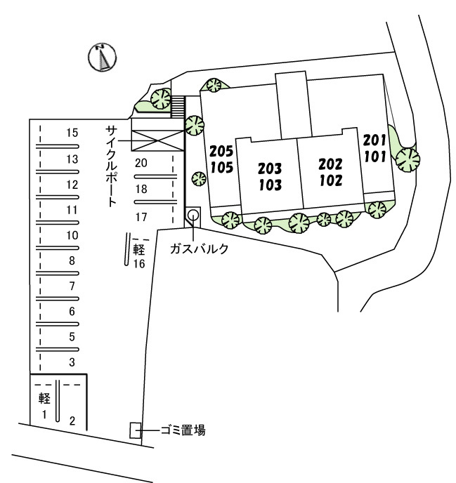 ブルーム津島福居の区画図