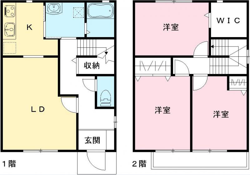 水田地所㈱貸家  Ａ棟の間取り