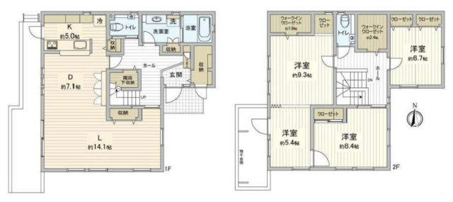泉区緑園6丁目 中古戸建 7580万円の間取り