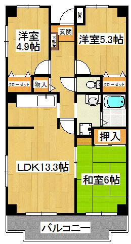 ベルレージュ船橋の間取り