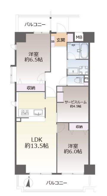 オリーブハイツ大正の間取り