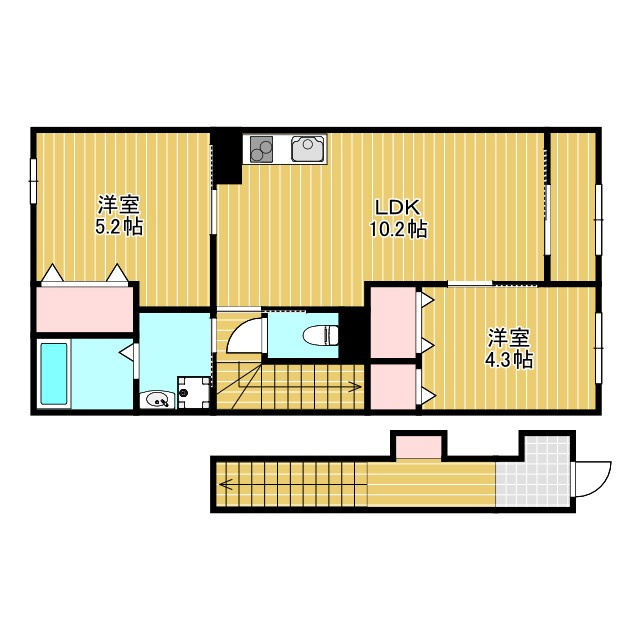 豊中市刀根山新築アパートの間取り