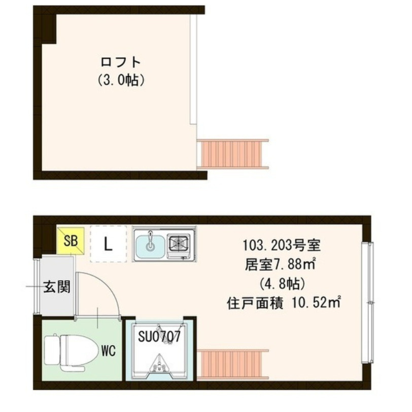 ハーモニーテラス若松町Ⅱの間取り