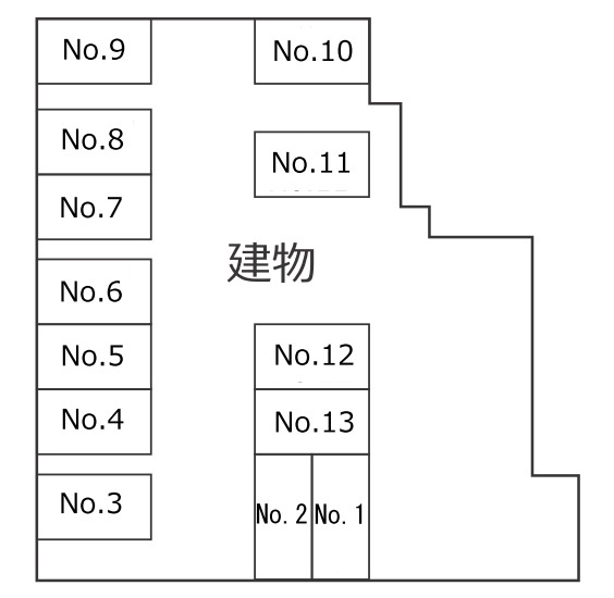 フラワーフラッツ　駐車場の区画図